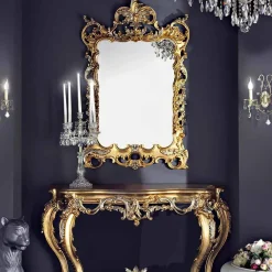 Viadurini Classic Wandspiegel|Konsolentisch Flur-Hölzerner Wandspiegel und Konsole mit MDF-Platte made in Italy Andrea