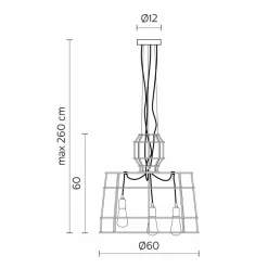 Viadurini Lighting Designer Pendelleuchten-Hängelampe 3 Leuchten in Weiß oder Naturmetall - Stylus