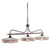 Ferroluce Pendelleuchten Vintage-Hängelampe 3 Lichter Vintage Keramik und handgefertigtes Eisen - Alessandria