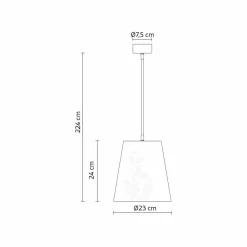 Viadurini Lighting Designer Pendelleuchten-Hängelampe aus anthrazitfarbenem Leinen mit internem Designdruck 2 Größen - Bramosia