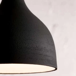 Viadurini Lighting Designer Pendelleuchten-Hängelampe aus anthrazitfarbenem Steinzeug und weißem Emaille-Interieur - Edmondo