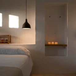 Viadurini Lighting Designer Pendelleuchten-Hängelampe aus anthrazitfarbenem Steinzeug und weißem Emaille-Interieur - Edmondo