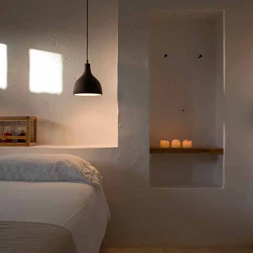 Viadurini Lighting Designer Pendelleuchten-Hängelampe aus anthrazitfarbenem Steinzeug und weißem Emaille-Interieur - Edmondo