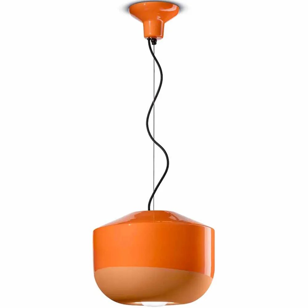 Ferroluce Moderne Pendelleuchten-Hängelampe aus farbiger Keramik Made in Italy - Bellota