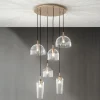 Viadurini Lighting Moderne Pendelleuchten-Hängelampe aus geblasenem gestreiftem Glas und lackiertem Metall - Giuliano