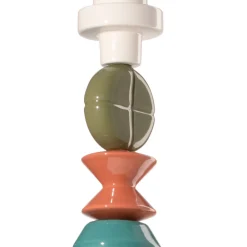 Ferroluce Moderne Pendelleuchten-Hängelampe aus Glas und farbiger Keramik, hergestellt in Italien – Lariat