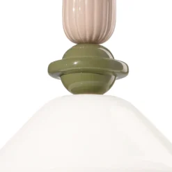 Ferroluce Moderne Pendelleuchten-Hängelampe aus Glas und farbiger Keramik, hergestellt in Italien – Lariat