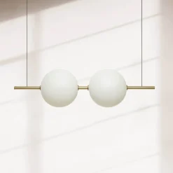 Il Fanale Moderne Pendelleuchten-Hängelampe aus Glas und schwarzem oder gebürstetem Messing-Design - Alma von