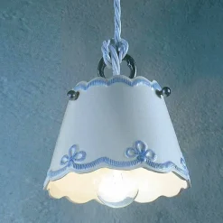 Ferroluce Pendelleuchten Shabby Chic-Hängelampe aus Keramik
