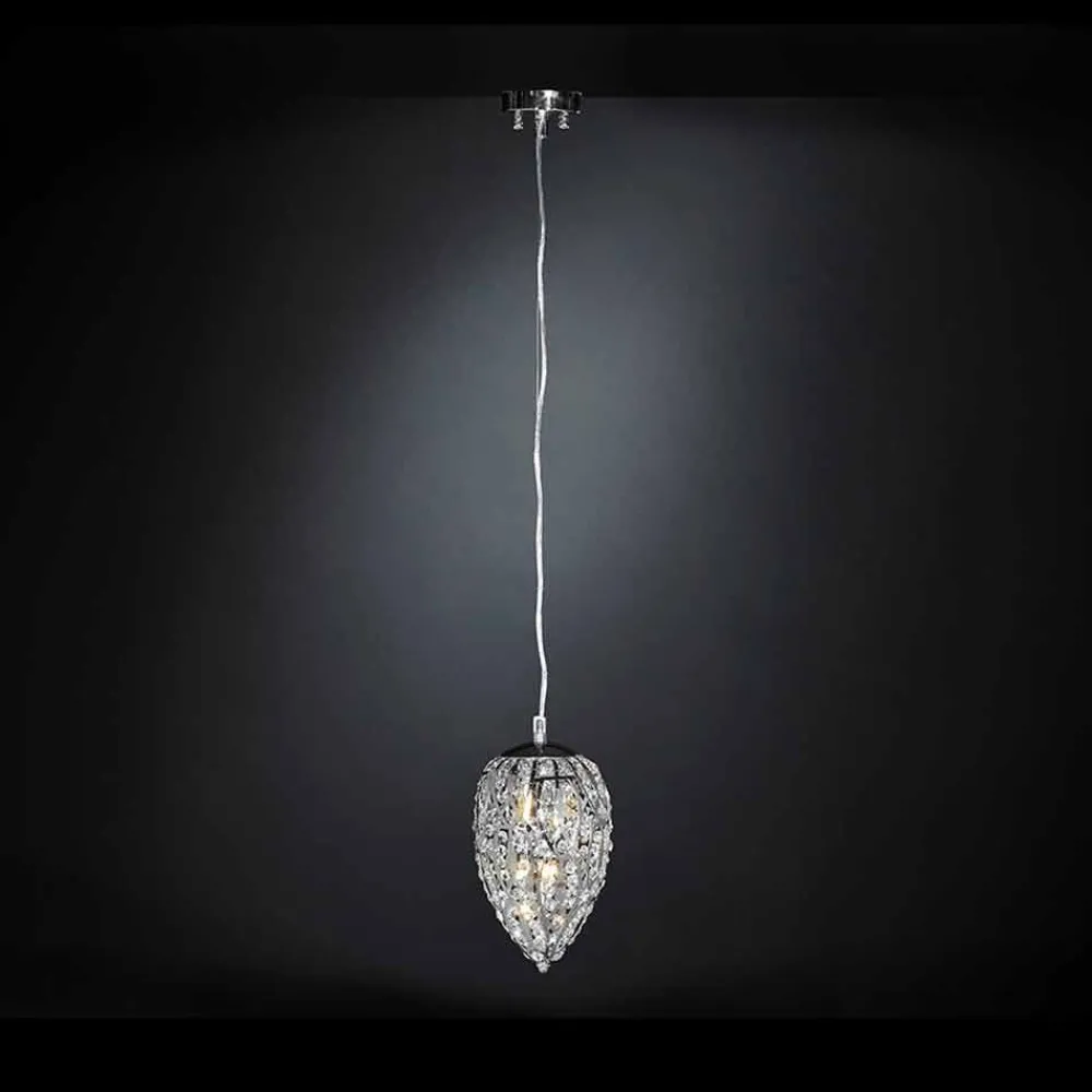 Viadurini Lighting Designer Pendelleuchten-Hängelampe aus Kristall und Stahl eiförmig Egg