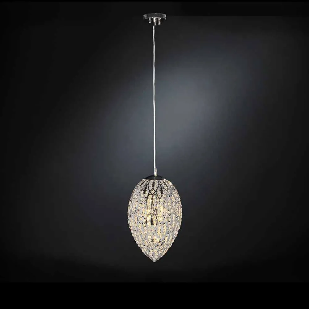 Viadurini Lighting Designer Pendelleuchten-Hängelampe aus Kristall und Stahl eiförmig Egg