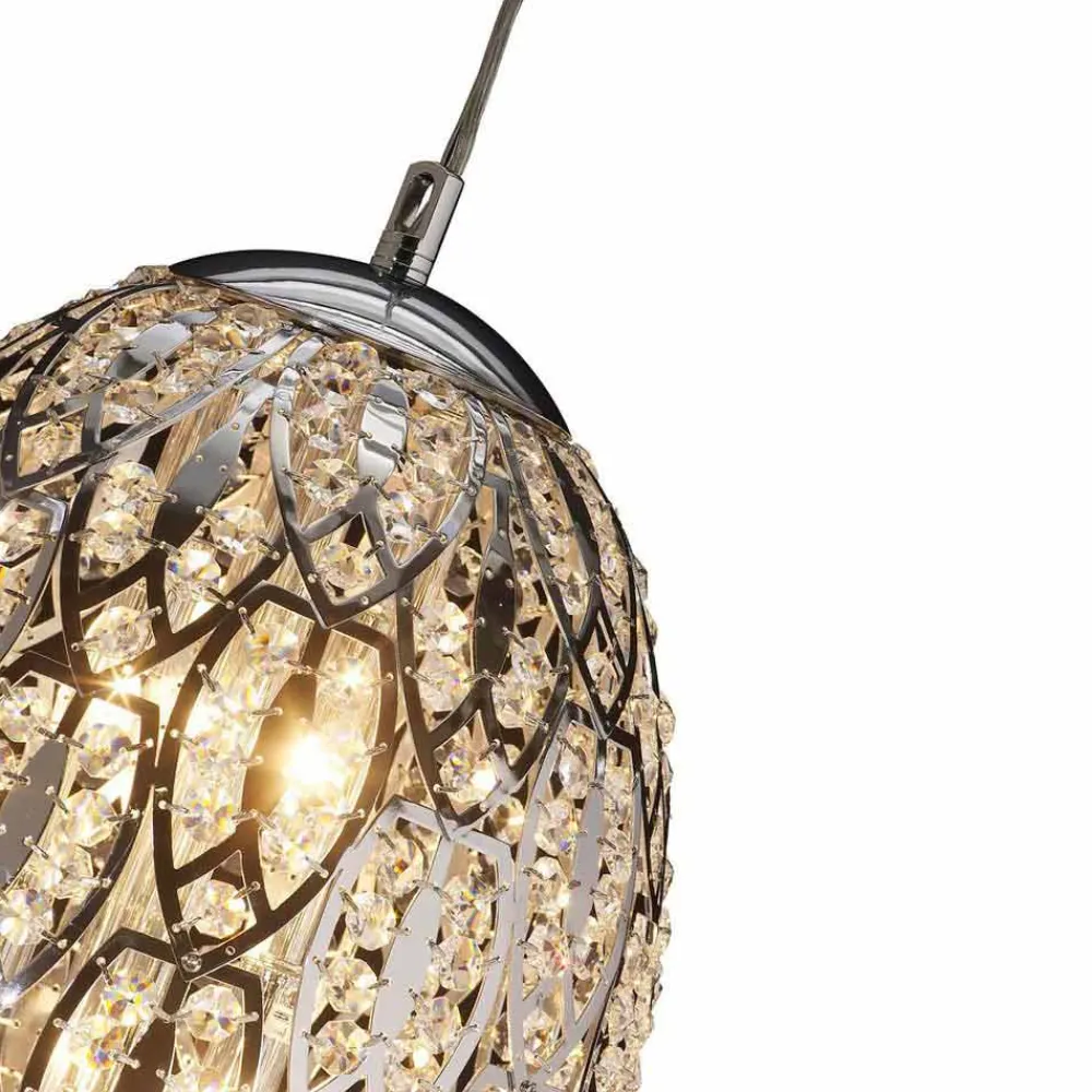 Viadurini Lighting Designer Pendelleuchten-Hängelampe aus Kristall und Stahl eiförmig Egg