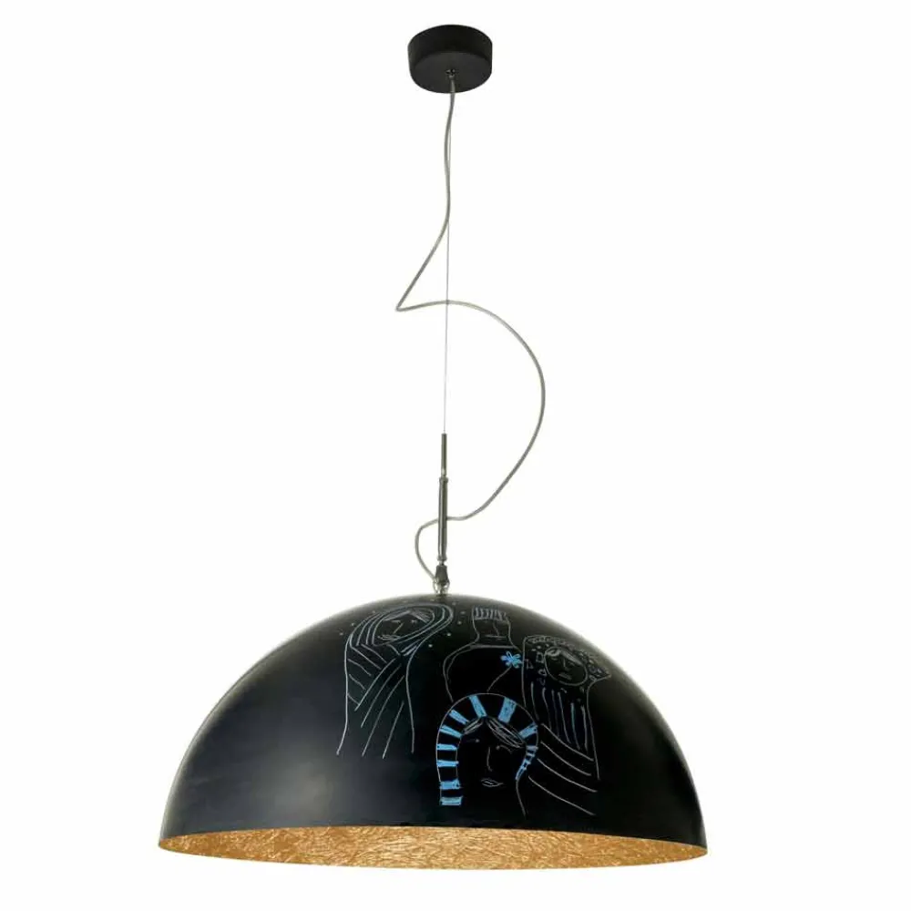 In-es.artdesign Moderne Pendelleuchten-Hängelampe aus Kunstharz Half Moon Moderne Tafel