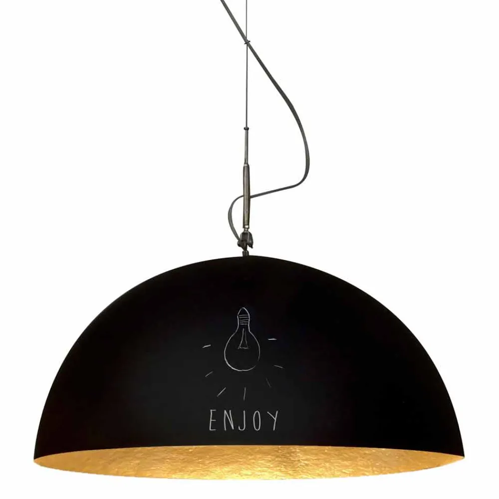 In-es.artdesign Moderne Pendelleuchten-Hängelampe aus Kunstharz Half Moon Moderne Tafel