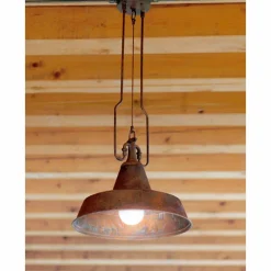 Aldo Bernardi Pendelleuchten Vintage-Hängelampe aus Kupfer und Messing Fonderia von