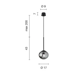 Viadurini Lighting Moderne Pendelleuchten-Hängelampe aus lackiertem Metall und geblasenem Glas - Ailanto