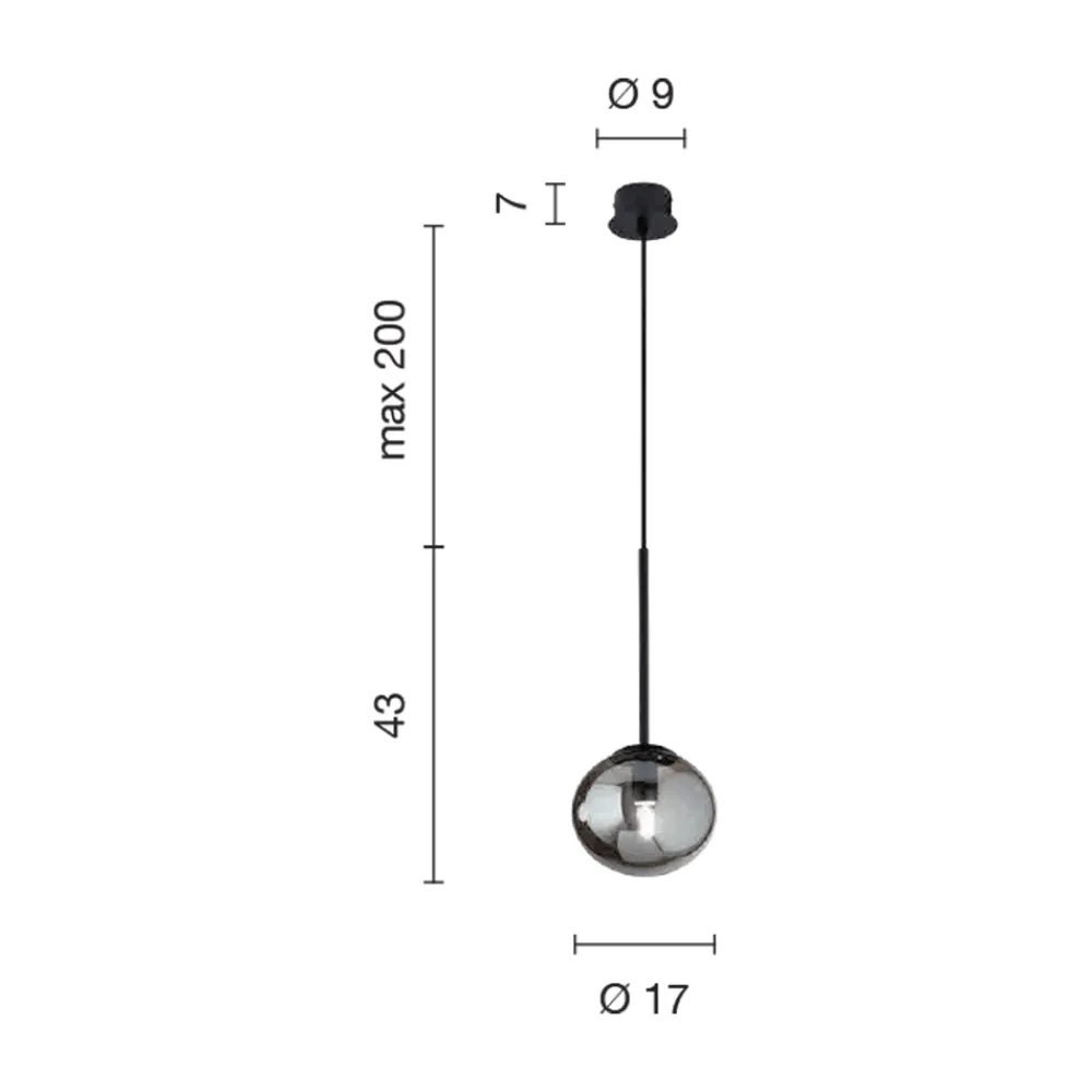 Viadurini Lighting Moderne Pendelleuchten-Hängelampe aus lackiertem Metall und geblasenem Glas - Ailanto