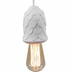 Viadurini Lighting Designer Pendelleuchten-Hängelampe aus mattweißer Keramik mit Eichhörnchen und Eichel - Eichhörnchen