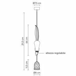 Viadurini Lighting Designer Pendelleuchten-Hängelampe aus mattweißer Keramik mit Eichhörnchen und Eichel - Eichhörnchen