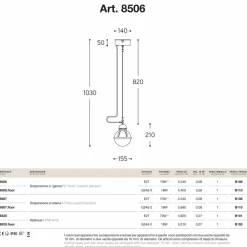 Aldo Bernardi Pendelleuchten Vintage-Hängelampe aus Messing und Glas Cimosa von