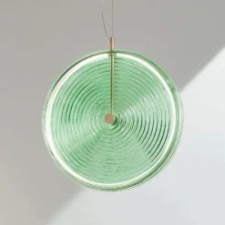 Viadurini Lighting Moderne Pendelleuchten-Hängelampe aus Metall und Glas, verziert mit konzentrischen Linien – Hackberry