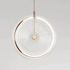 Viadurini Lighting Moderne Pendelleuchten-Hängelampe aus Metall und Glas, verziert mit konzentrischen Linien – Hackberry