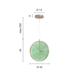 Viadurini Lighting Moderne Pendelleuchten-Hängelampe aus Metall und Glas, verziert mit konzentrischen Linien – Hackberry