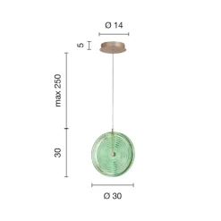 Viadurini Lighting Moderne Pendelleuchten-Hängelampe aus Metall und Glas, verziert mit konzentrischen Linien – Hackberry