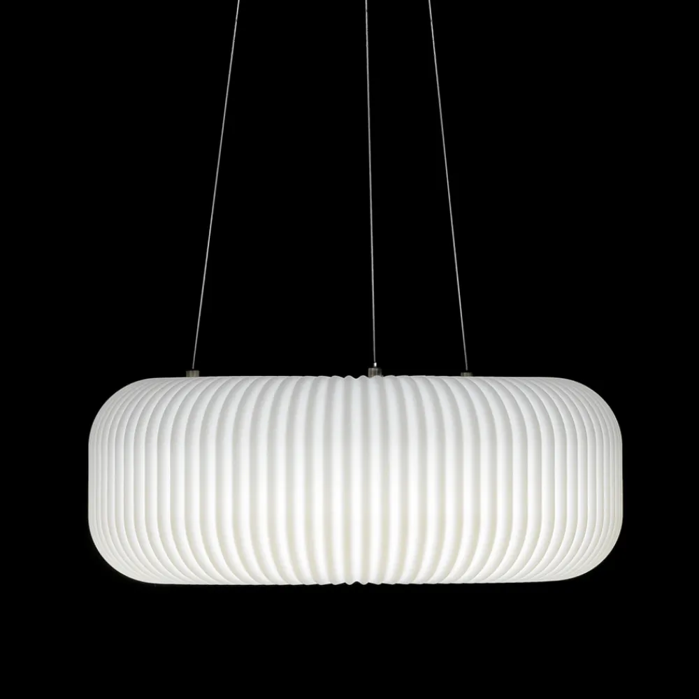 Viadurini Lighting Designer Pendelleuchten-Hängelampe aus Polyethylen mit 3 Metallkabeln - Scheibe