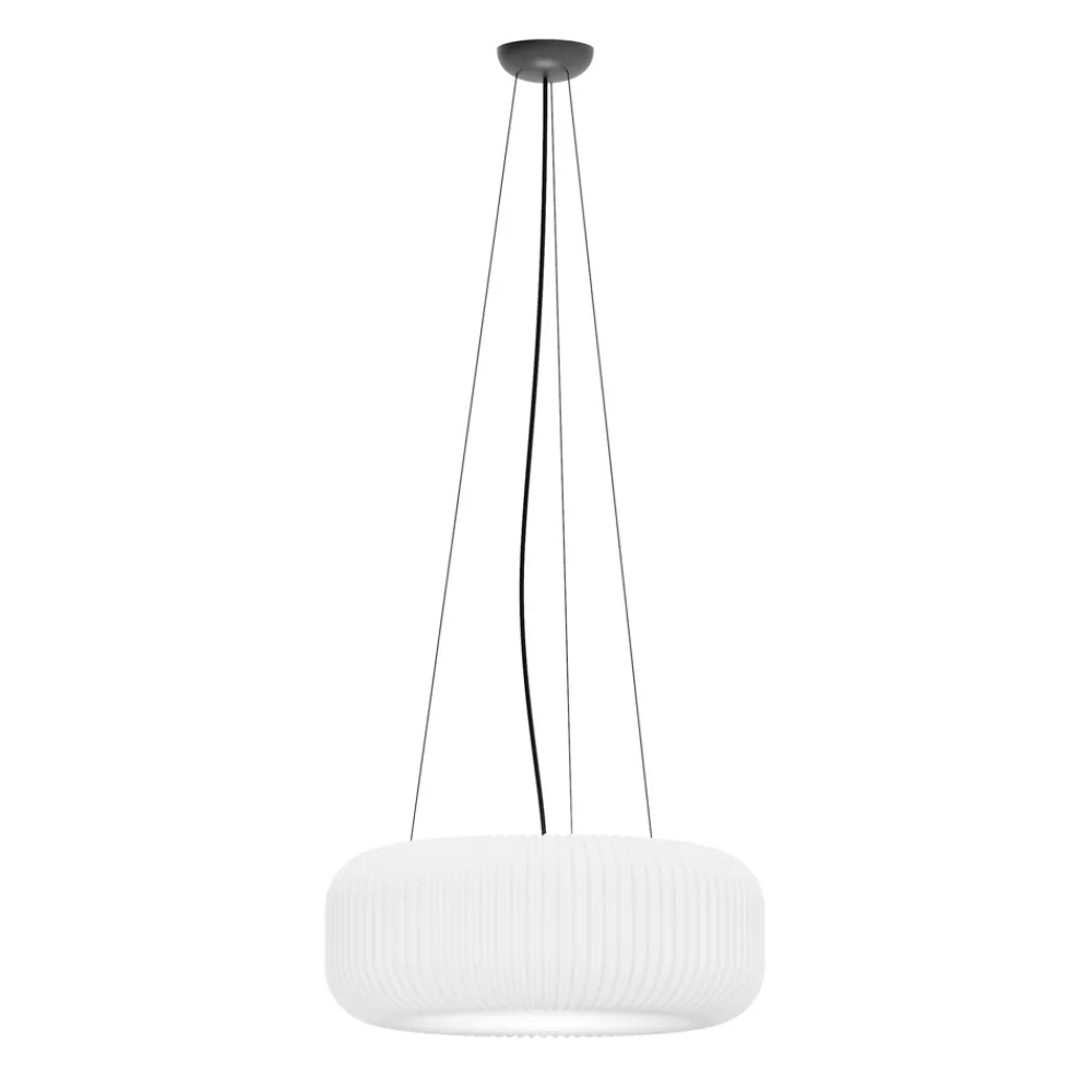 Viadurini Lighting Designer Pendelleuchten-Hängelampe aus Polyethylen mit 3 Metallkabeln - Scheibe