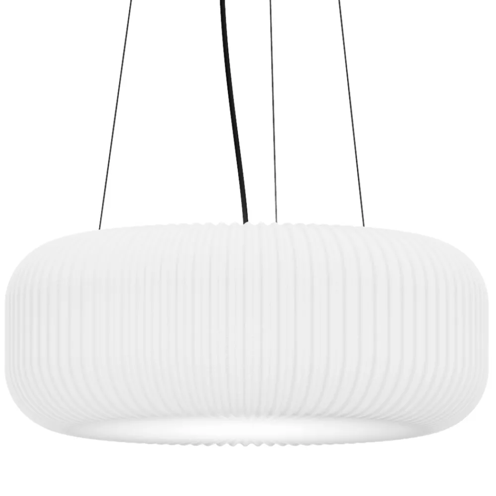 Viadurini Lighting Designer Pendelleuchten-Hängelampe aus Polyethylen mit 3 Metallkabeln - Scheibe