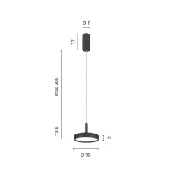 Viadurini Lighting Moderne Pendelleuchten-Hängelampe aus schwarz lackiertem Metall und LED-Licht – Hainbuche
