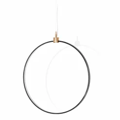 Viadurini Lighting Moderne Pendelleuchten-Hängelampe aus schwarzem Aluminium und Naturmessing Made in Italy - Norma