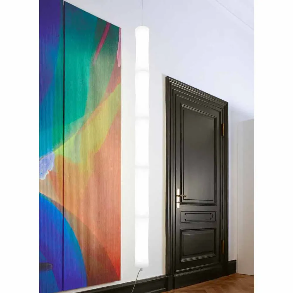 Viadurini Lighting Moderne Pendelleuchten-Hängelampe aus weißem Polyethylen und Metall Made in Italy - Asturien