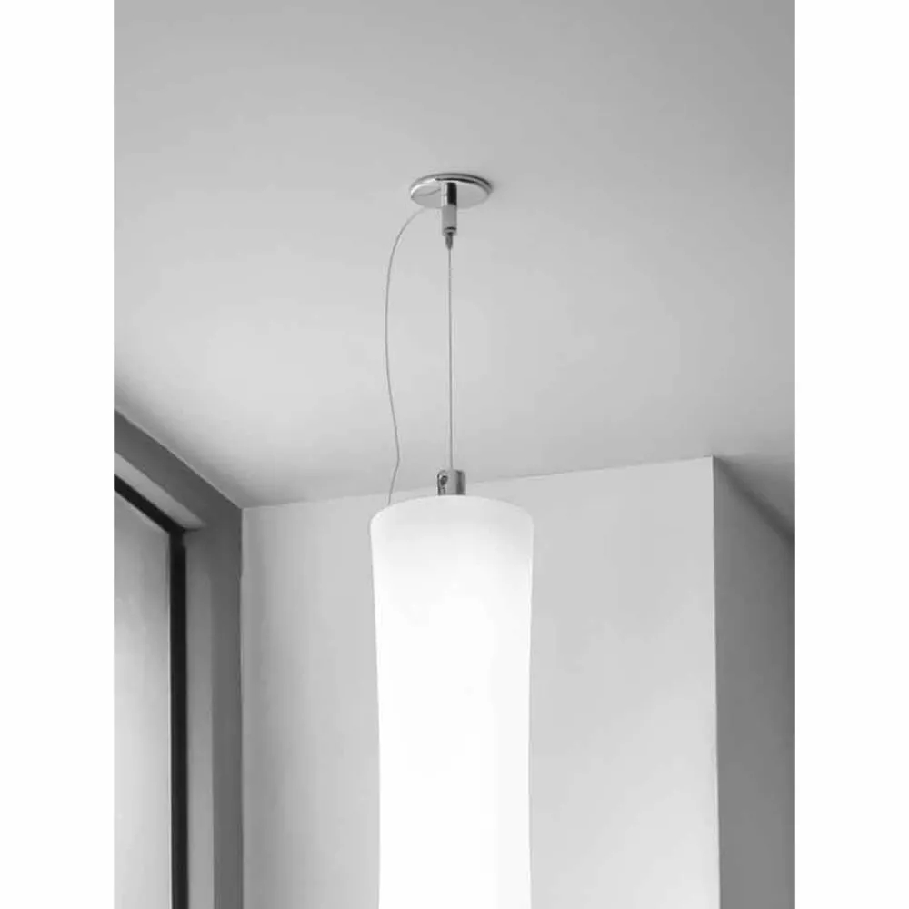 Viadurini Lighting Moderne Pendelleuchten-Hängelampe aus weißem Polyethylen und Metall Made in Italy - Asturien