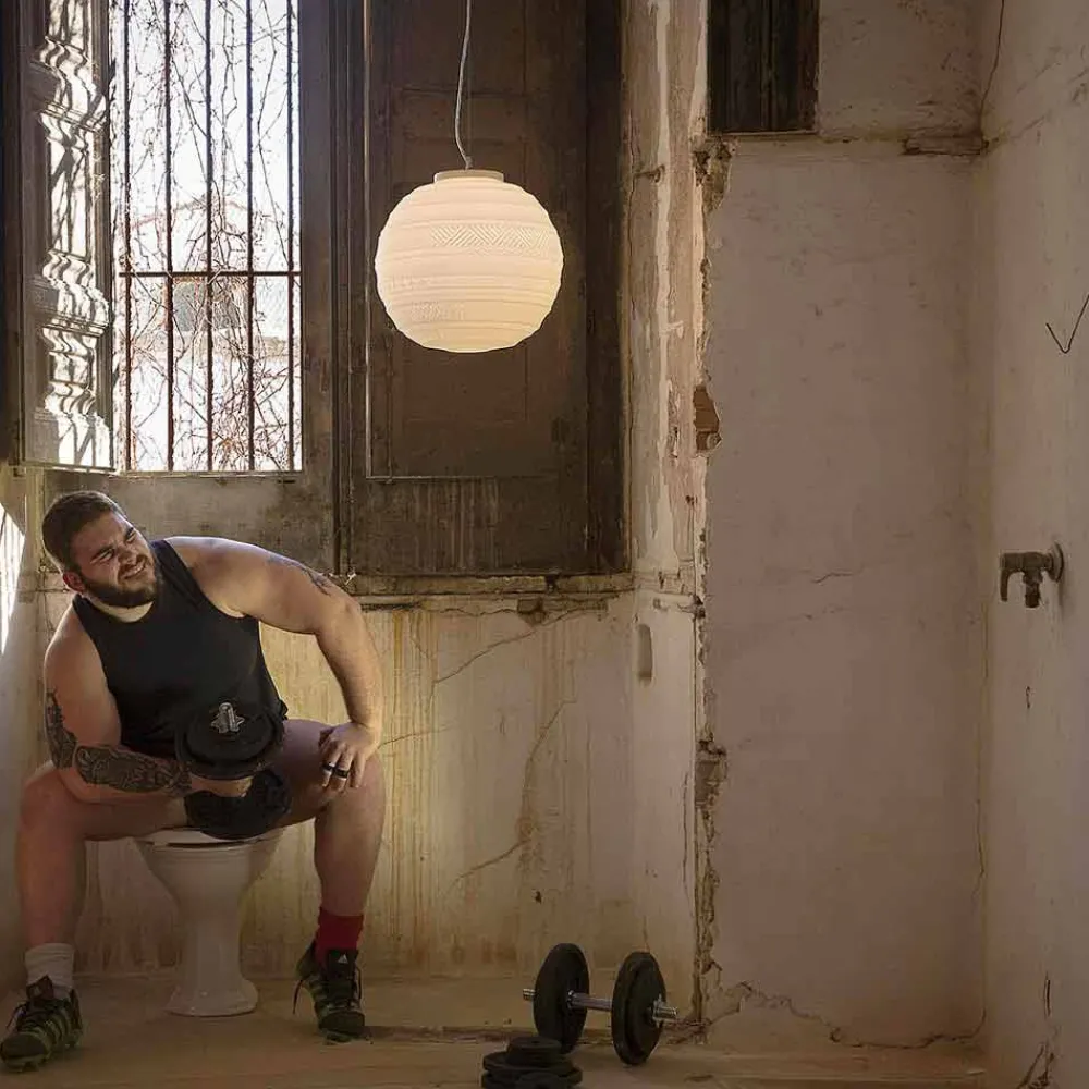 Viadurini Lighting Designer Pendelleuchten-Hängelampe aus weißem Satinglas in 2 Designgrößen - Morse