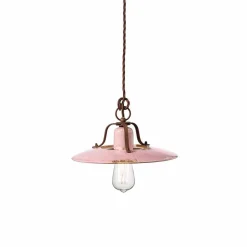 Ferroluce Pendelleuchten Vintage-Hängelampe Country aus Keramik und Metall Monica