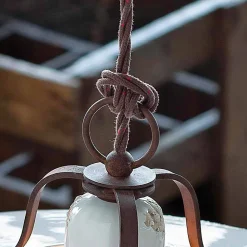 Ferroluce Pendelleuchten Vintage-Hängelampe Country aus Keramik und Metall Monica