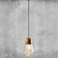 Aldo Bernardi Pendelleuchten Vintage-Hängelampe Design Vintage aus Messing und Glas - Guinguette