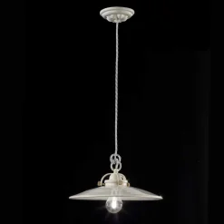 Ferroluce Pendelleuchten Vintage-Hängelampe im Industrial Design aus Keramik Gloria