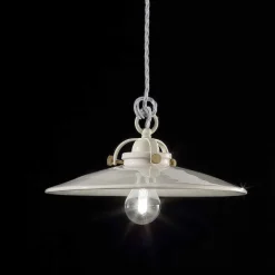 Ferroluce Pendelleuchten Vintage-Hängelampe im Industrial Design aus Keramik Gloria