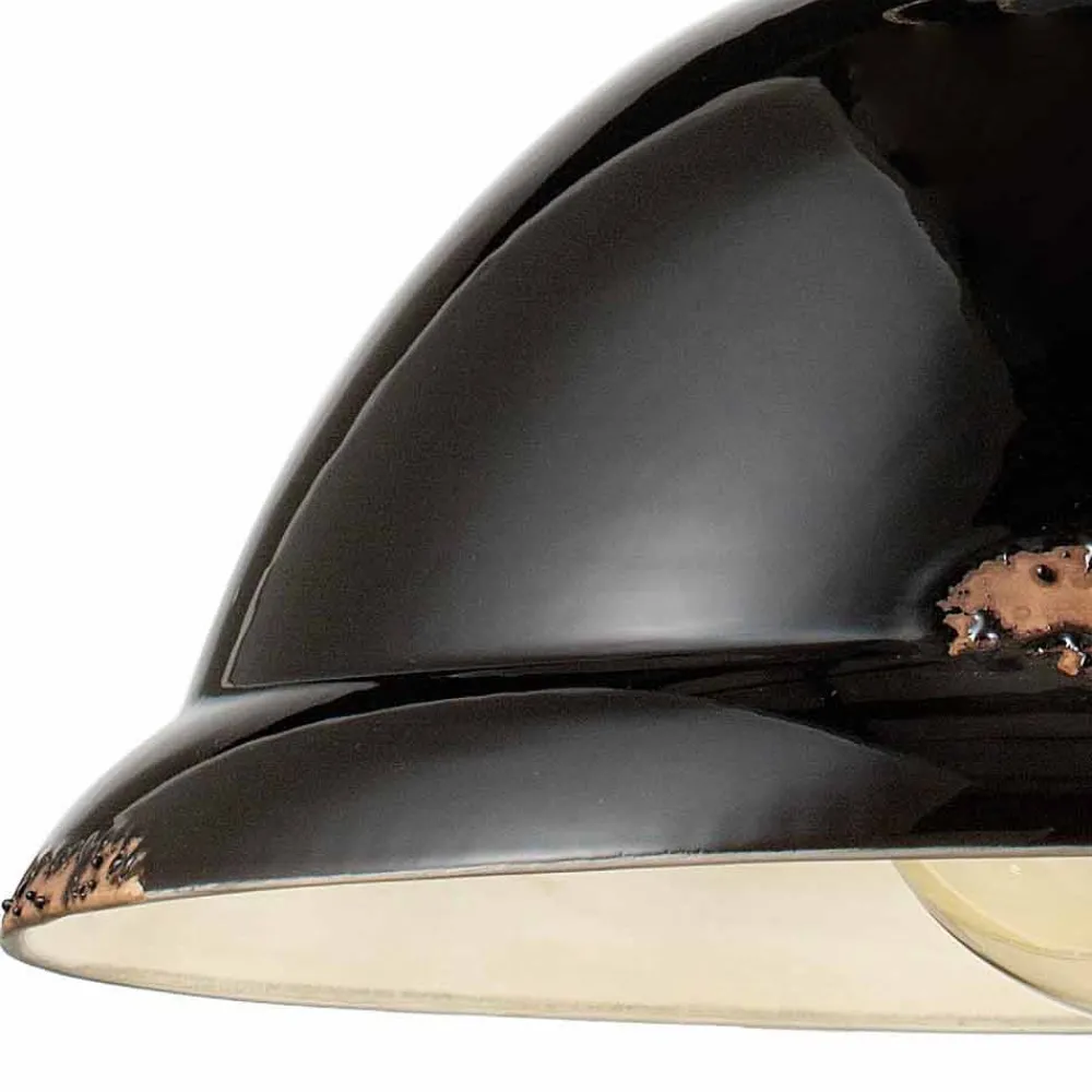 Ferroluce Pendelleuchten Vintage-Hängelampe im Vintage Design aus Keramik und Metall Angela