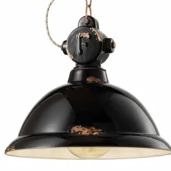 Ferroluce Pendelleuchten Vintage-Hängelampe im Vintage Design aus Keramik und Metall Angela