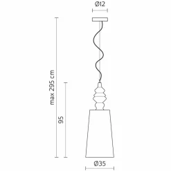 Viadurini Lighting Designer Pendelleuchten-Hängelampe in Weiß Keramik Lampenschirm in Leinen Long Design - Cadabra