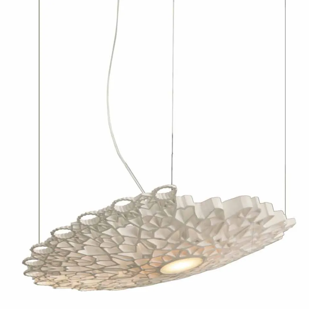 Viadurini Lighting Designer Pendelleuchten-Hängelampe in Weiß Technopolymer Design 2 Dimensionen - Kathedrale