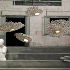 Viadurini Lighting Designer Pendelleuchten-Hängelampe in Weiß Technopolymer Design 2 Dimensionen - Kathedrale