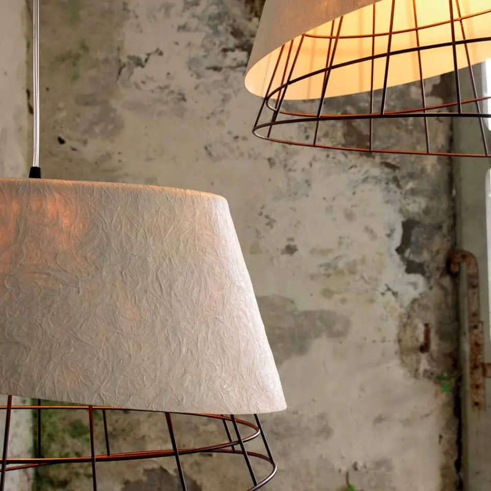 Viadurini Lighting Designer Pendelleuchten-Hängelampe in weißem Design aus Glasfaser und Metall - Solar