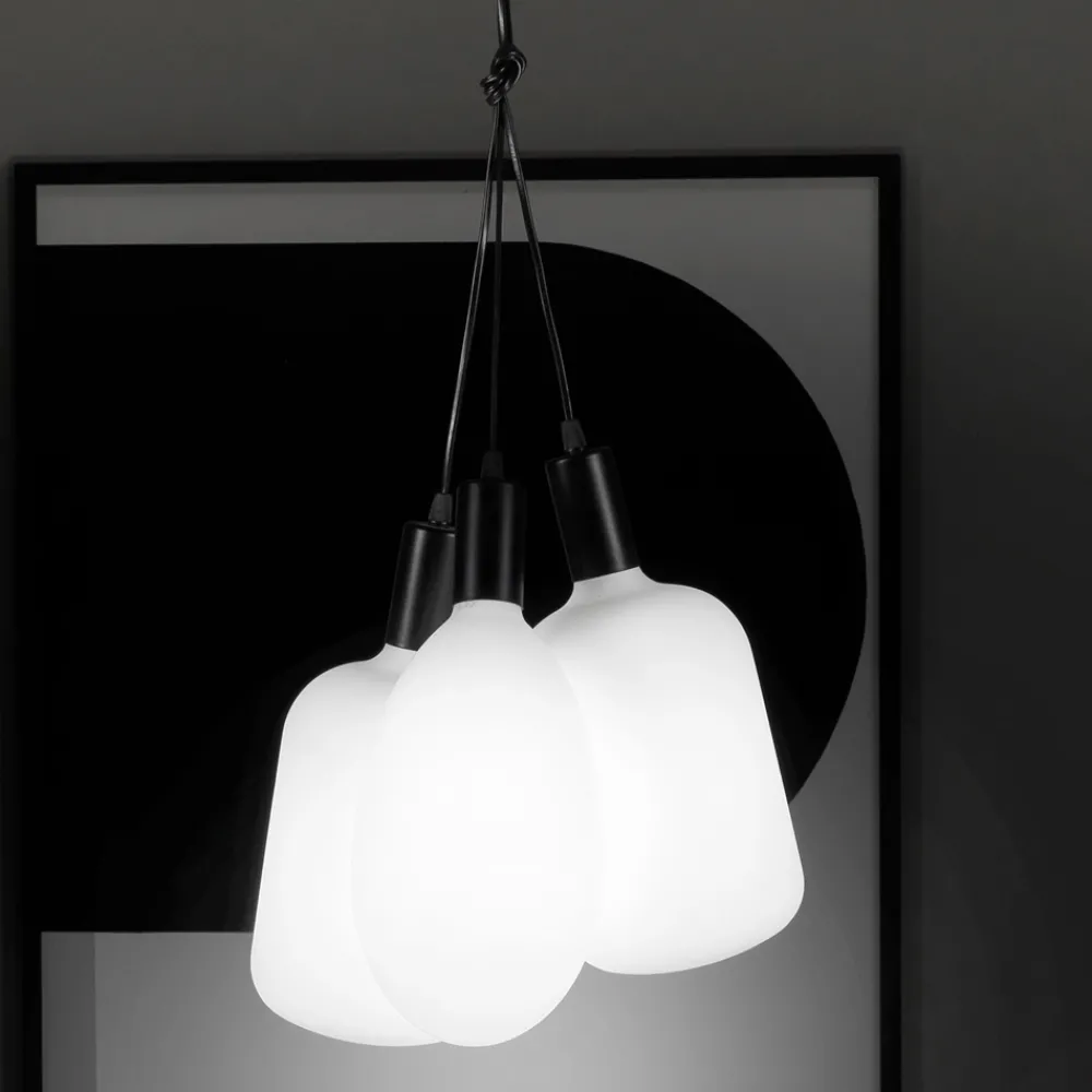 Viadurini Lighting Moderne Pendelleuchten-Hängelampe mit 3 Lichtern aus Metall und Keramikglas Made in Italy - Speak