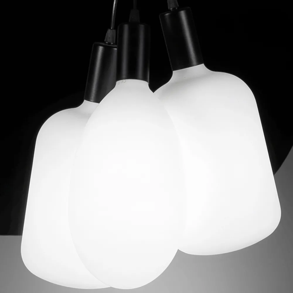 Viadurini Lighting Moderne Pendelleuchten-Hängelampe mit 3 Lichtern aus Metall und Keramikglas Made in Italy - Speak