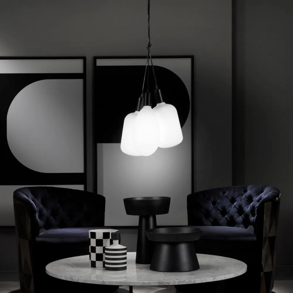 Viadurini Lighting Moderne Pendelleuchten-Hängelampe mit 3 Lichtern aus Metall und Keramikglas Made in Italy - Speak